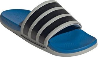 adidas Adilette Comfort 2.0 Slide Sandal in Grey Two/Core Black/Ray Blue at Nordstrom, Size 12 Womens