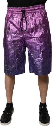 Dolce & Gabbana Mens Metallic Pink Purple Two Tone Bermuda Shorts Nylon