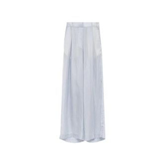 Dries Van Noten Wide Trousers, female, Blue, Size: XS Pantalone
