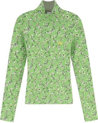 Loewe Top de Mezcla de Viscosa con Estampado Floral - Tops - Mujer - Verde - S