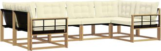 vidaXL Conjunto De Sof&aacute;s De Exterior 6 Uds. Blanco Y Crema Vidaxl