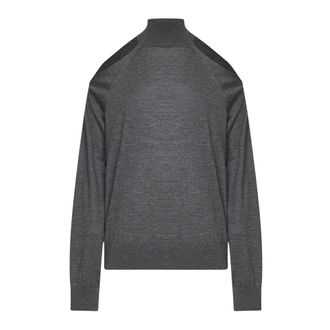 Fendi Jersey de cuello alto de cachemira con detalles troquelados - Knitwear - Mujer - Gris - 2XS