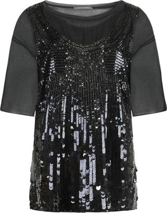 Alberta Ferretti Blouse met pailletten - Dames - Blouses - Zwart - S - Pailletten - Overhemden
