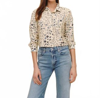 Bella Dahl Long Sleeve Crop Shirt In Golden Meadow