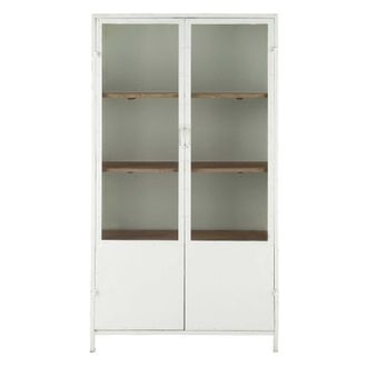 Maisons du monde Vitrina 2 puertas de metal blanca