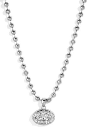 Lili Claspe Cleo Oval Pendant Necklace in Silver at Nordstrom