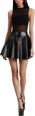 Alice & Olivia Alice + Olivia Chara Mesh Drop Waist Flared Mini Dress