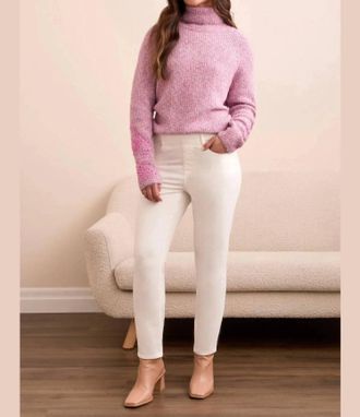 Tribal Micro Cord Audrey Slim Ankle Pant In Cream