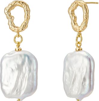 Untamed Petals Gemma Pearl Drop Earrings in White at Nordstrom