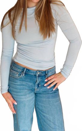 Chaser Owen Open Back Long Sleeve Top In Moonstone