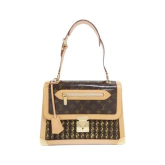 Louis Vuitton Pre-owned Vintage Tweed Handtas - Dames - Vintage Handtas - Bruin - ONE Size - Tweed - Vintage
