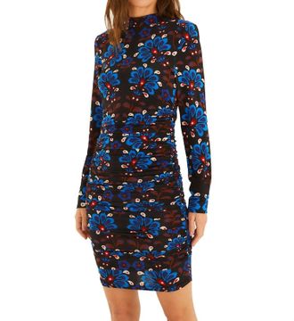 Farm Rio Latina Scarf Jersey Mini Dress In Black