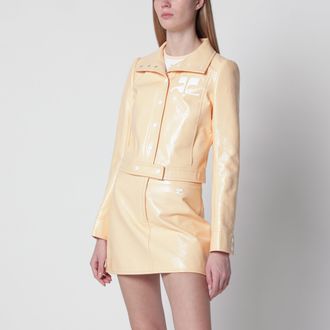 Courr&egrave;ges Reedition high-neck vinyl jacket in orange