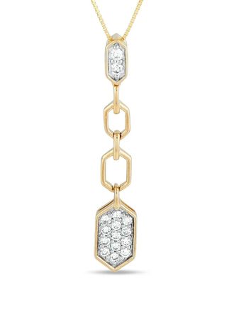 Luxury Bazaar 14K yellow gold diamond hexagons necklace - Goud