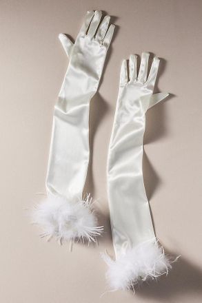 Untamed Petals Olivia Faux-Feather Gloves