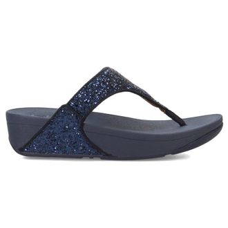 FitFlop Lulu Glitter Toe Post Synthetic Womens Comfort Sandals - Midnight Navy - Size:UK 6.5