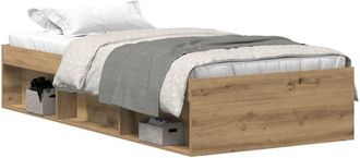 vidaXL Vidaxl - Estructura De Cama Sin Colch&oacute;n Roble Artesanal 75x190 Cm