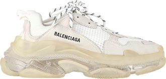 Balenciaga Pre-owned Womens Triple S Clear Sole Sneakers in White - Ecru - Size EU 40