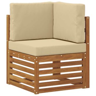 vidaXL Sof&aacute; De Esquina Para Exteriores Madera De Acacia S&oacute;lida Natural Vidaxl
