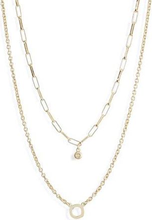 Meshmerise Diamond Initial Charm Necklace in Yellow-O at Nordstrom Rack