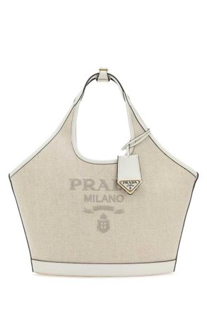 Prada Sand logo-print medium tote bag