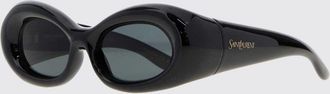 Saint Laurent Occhiali da sole a goccia in acetato con logo a contrasto