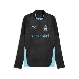 Puma Maglia da training con zip corta Olympique de Marseille da uomo, Accessori, Nero, XL