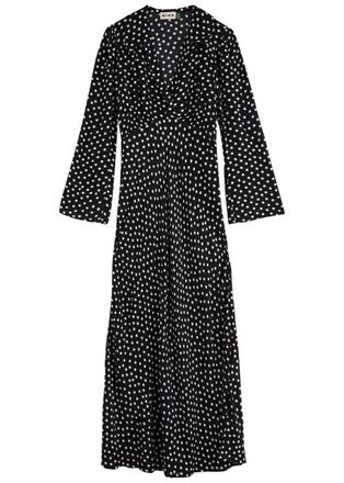 Rixo Rixo Lynne Polka dot Woven Midi Dress - Black - 12 (UK12 / M)