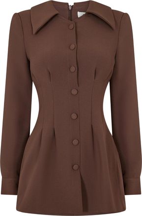 Odd Muse Mini-jurk van geplooid satijn voor dames (Bruin Roodachtig)