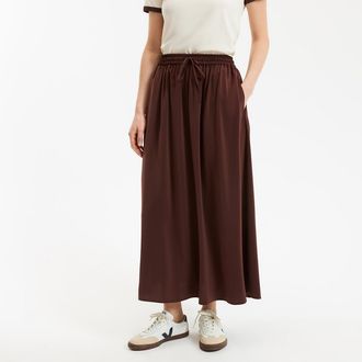 La Redoute Collections Lange soepele rok met elastische tailleband