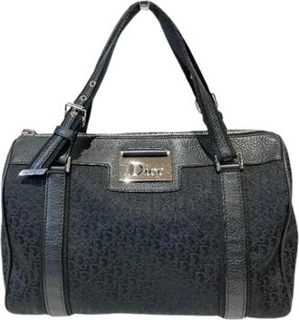 Dior Pre-owned Handbags, female, Black, Size: ONE SIZE Pre-owned Trotter Street Chic Canvas Leather Handbag