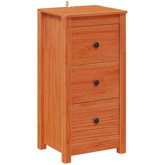 vidaXL Sideboard with Drawer Wax Brown 39 x 35 x 80 cm Solid Pine Wood vidaXL