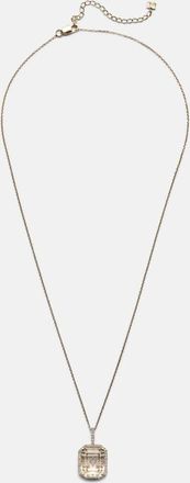 Mateo Bijoux Initial 14kt gold necklace with quartz and diamonds