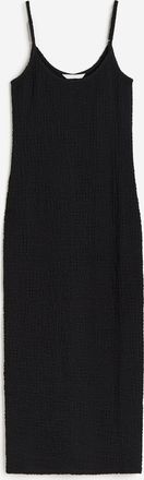 H&M Gecrinkeltes Jerseykleid - Schwarz