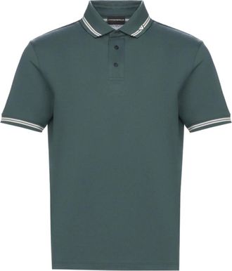 Emporio Armani Tops, Heren, Groen, M, Stijlvolle Polo Shirts Groen