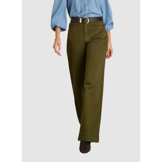 Baukjen Robyn Denim Wide-Leg Stretch Jeans in Dark Olive at Nordstrom, Size 12