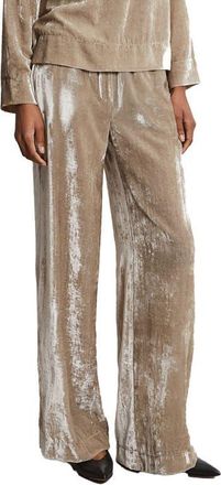 ottod'Ame Velvet Palazzo Trousers in Stone at Nordstrom, Size 38 It