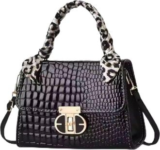 MVM Womens Crocodile Pattern Shoulder Bag - Cool Bags for Teenage Girls & Women - Faux Leather Handbag with Sequins - Gift for Women, Girlfriend & Teens E