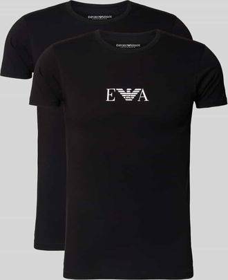 Emporio Armani T-Shirt mit Label-Print im 2er-Pack in Black, Größe XXL