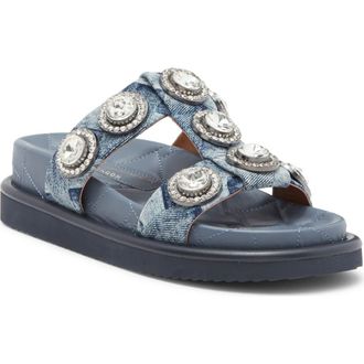 Kurt Geiger Orson Crystal Slide Sandal in Navy at Nordstrom Rack, Size 10.5Us / 41.5Eu