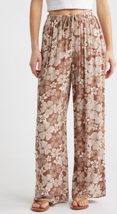 Rip Curl Aloha State Tie Waist Beach Pants in Brown at Nordstrom, Size Large
