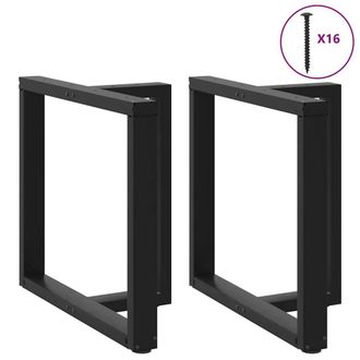 Berkfield Home Modern Dining Table Legs T-Shaped&not;2 pcs Black 80x35x(72-73) cm Steel
