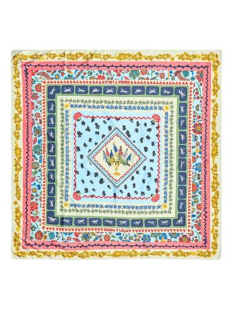 Bimba & Lola floral-print scarf - women - Polyester - One Size - Blue