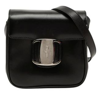 Ferragamo Tweedehands leren schoudertassen - Dames - Pre-owned - Zwart - Maat: ONE Size Leer