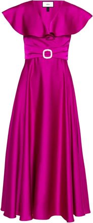 Nissa Abito midi in raso con ruches - Viola