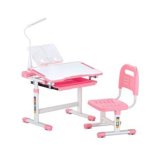 OEM Juego De Mesa Y Silla De Estudio Para Ni&ntilde;os, Capacidad De Carga De 100 Kg Ajuste De Altura Del Escritorio De 53-71 Cm Con L&aacute;mpara De Mesa Y Tablero In