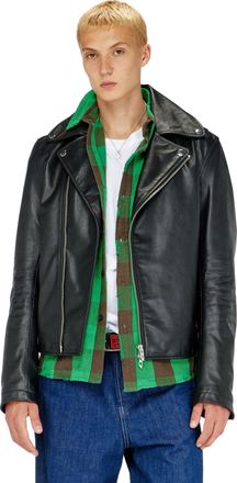 Diesel Biker jacket in waxed leather - Leather jackets - Man - Black
