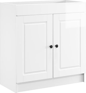 vidaXL Cabinet Debajo Del Fregadero Blanco Brillante 56 X 37,5 X 81 Cm Vidaxl