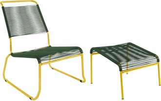 Schubiger M&ouml;bel Spaghetti-Kufen-Lounger-Hochlehner + Hocker S&auml;ntis