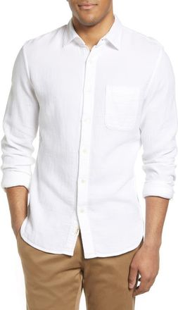 HIROSHI KATO The Ripper White Waffle Double Gauze Cotton Button-Up Shirt at Nordstrom, Size Medium